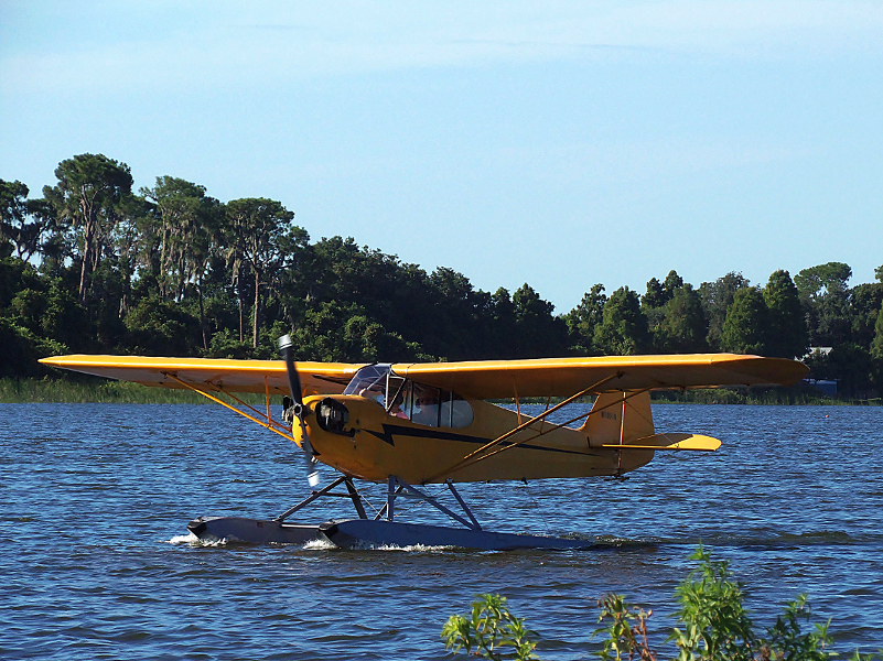 Brown's Seaplane Base Piper Cub taxiing on August 9, 2014. 